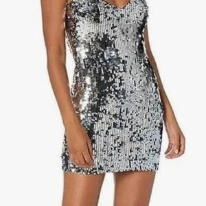 Cosmopolitan Silver Sequin Mini Dress